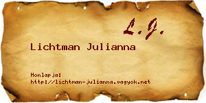 Lichtman Julianna névjegykártya